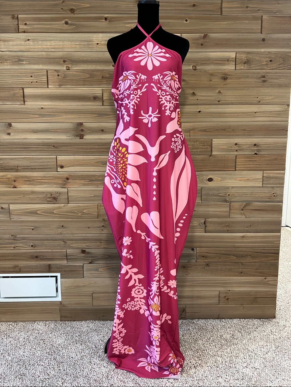 Di Petsa Halter Neck Long Dress in Tropical